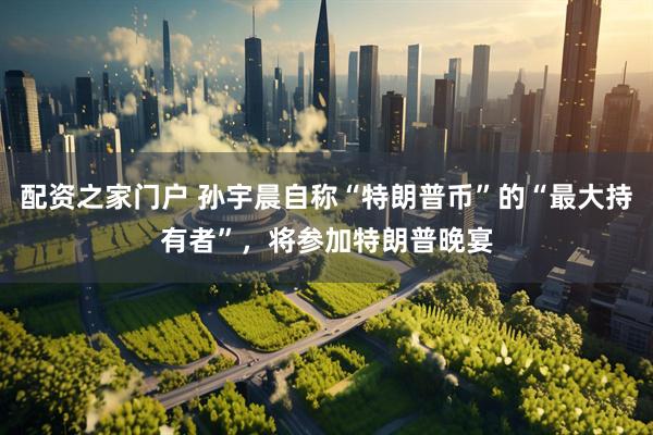 配资之家门户 孙宇晨自称“特朗普币”的“最大持有者”，将参加特朗普晚宴